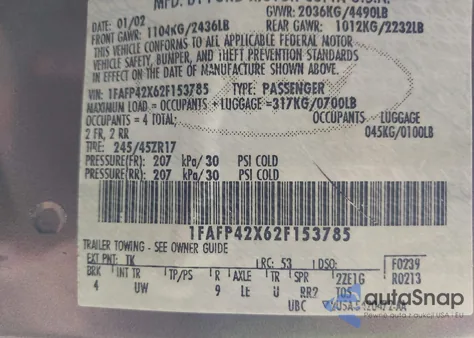 2002 Ford Mustang Gt from USA, damaged, VIN 1FAFP42X62F153785